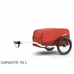 Remorque Vélo Utilitaire Cargo Kalle Croozer 92 Litres -VTC électriques Soldes Remorque velo cargo Croozer kalle rouge