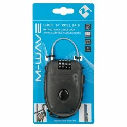 Antivol Câble Rétractable 90 Cm Lock 'N' Roll M-Wave -VTC électriques Soldes antivol cable retractable m wave emballage