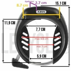 Antivol De Cadre à Clés Tectic 496 De Vélo ABUS -VTC électriques Soldes antivol de cadre a cles tectic 496 de velo abus full 5