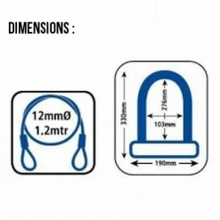 Antivol Vélo Combiné U Et Cable à Clefs - Oxford -VTC électriques Soldes antivol velo combine u et cable a clefs oxford full 3