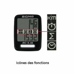 Compteur Vélo Filaire Sigma Sport BC 5.16 -VTC électriques Soldes compteur velo filaire sigma sport bc 5 16 full 4