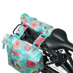 Double Sacoche Vélo Porte-bagage Arrière Bleue Bloom Field Basil -VTC électriques Soldes double sacoche velo porte bagage arriere bleue bloom field basil full 6