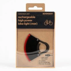 Eclairage Vélo Led Rechargeable Arrière 37 Lumens Curve Bookman -VTC électriques Soldes eclairage velo led rechargeable arriere curve bookman noir full
