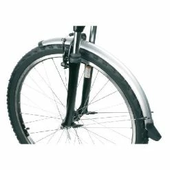 Messingschlager Paire De Garde Boue Pour Vélo 26 Pouces Avec Câble électrique - 60 Mm -VTC électriques Soldes garde boue argent avant et arriere pour velo 26 pouces 60 mm full 3