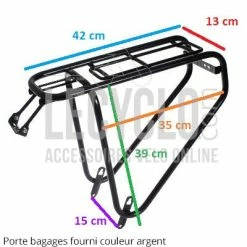 Porte Bagages Vélo Argent Charges Lourdes 35 Kilos Steco -VTC électriques Soldes porte bagages velo argent charges lourdes 35 kilos steco full 3