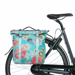 Sacoche Vélo Double Porte-bagage Amovible MIK Bleu Bloom Basil -VTC électriques Soldes sacoche velo double porte bagage amovible mik bleu bloom basil full 5