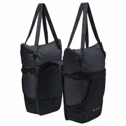 Double Sacoche De Vélo Avec Sacs Cabas TwinShopper Vaude -VTC électriques Soldes twinshopper vaude noir